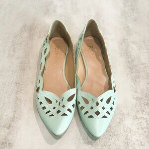 Restricted Mint Ballet Flat Shoe Lace Vintage Pointed Toe